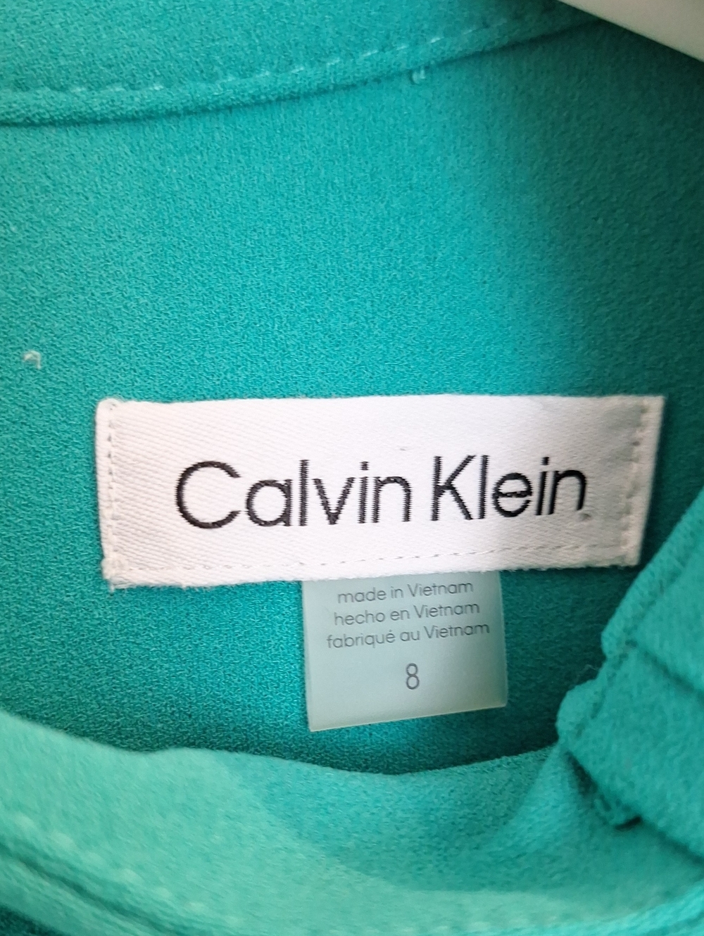 Sleeveless Teal Bow-Neck Dress - Picture 4 of 4